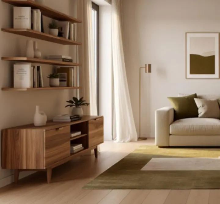 Przytulny salon z nowoczesnymi meblami i tekstyliami HomeDecorr