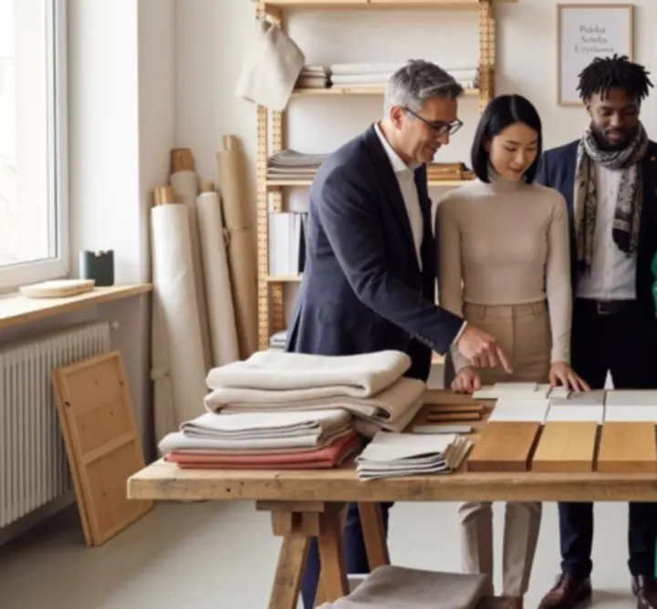 Zespół projektantów HomeDecorr pracujący nad aranżacją wnętrz